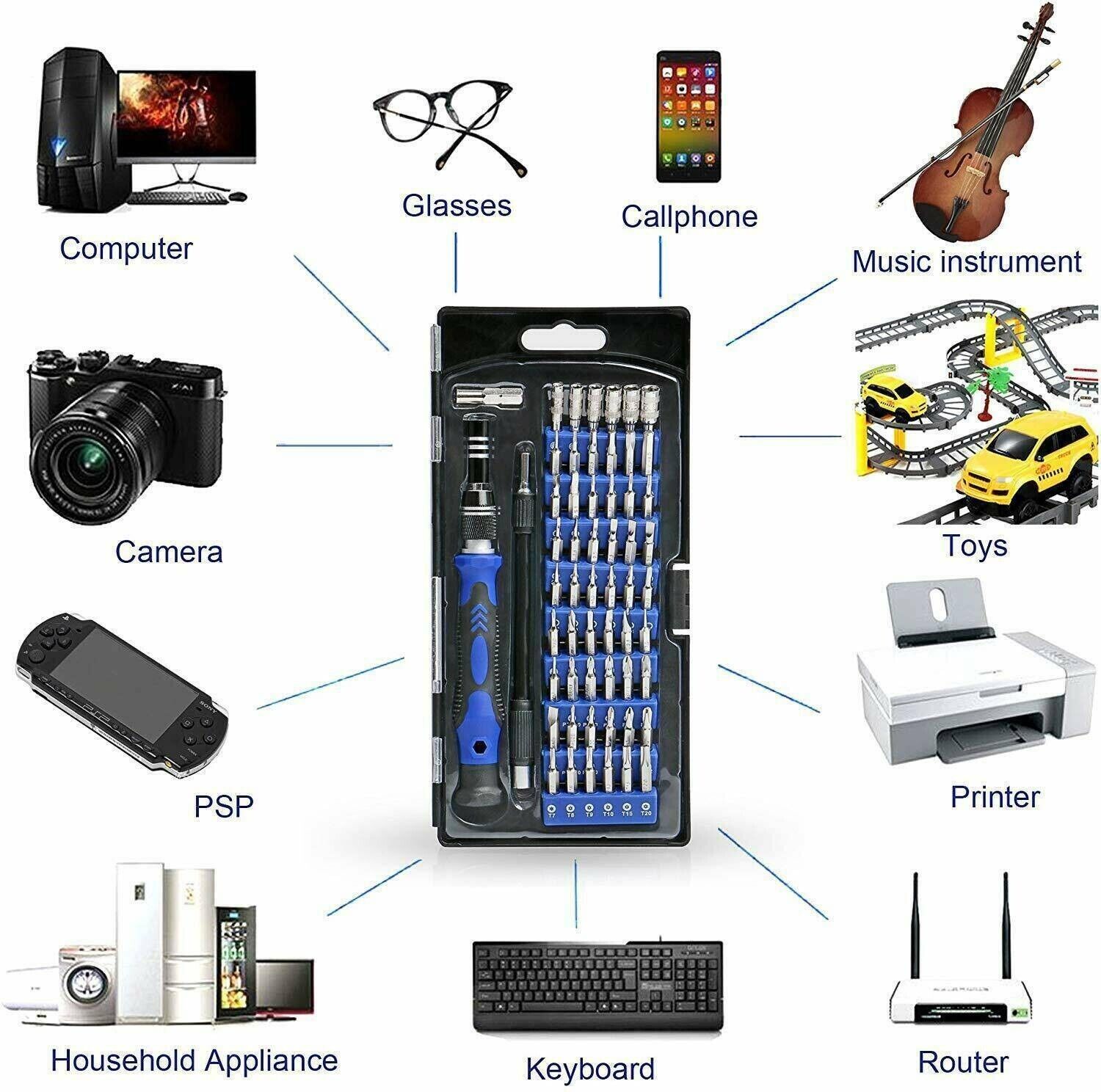 60X Computer Repair Kit Set Tool Laptop PC Precision Screwdriver Torx Smartphone
