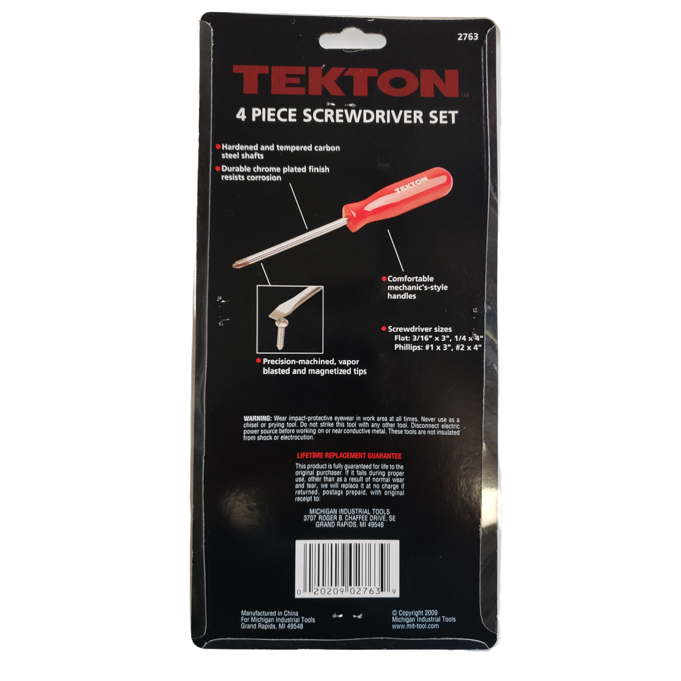 Tekton 4pc Mechanics Screwdriver set