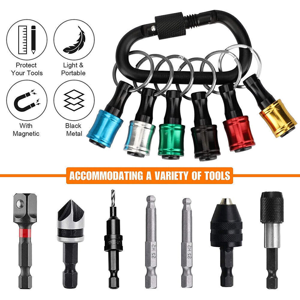 12PCS 1/4" Hex Shank Quick Release Keychain Screwdriver Drill Bit Holder Bit Set