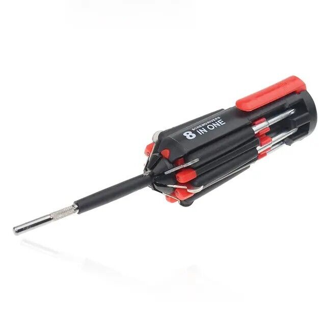 8 in 1 Multi-Functional Screwdriver W/ 6 LED Torch Flash Light Repair Tool TOP