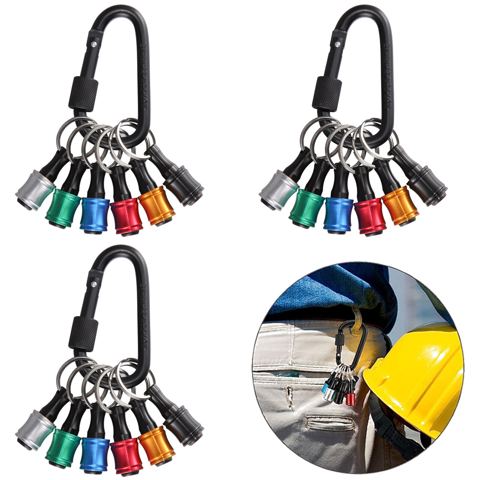 1/4" Hex Shank Quick Release Keychain Screwdriver Drill Bit Holder Bit Set Lots