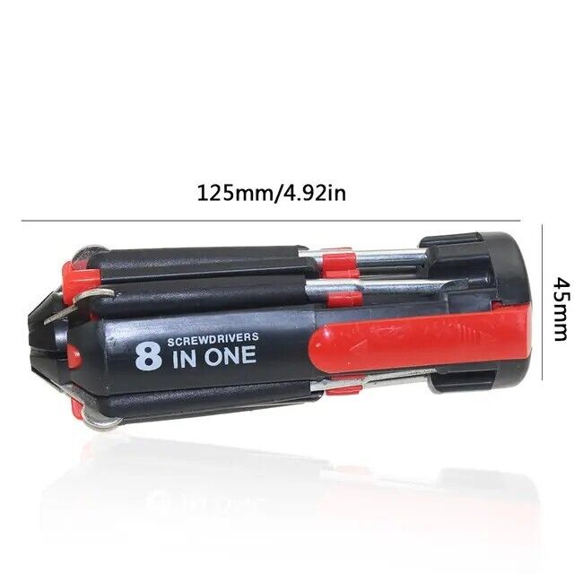 8 in 1 Multi-Functional Screwdriver W/ 6 LED Torch Flash Light Repair Tool TOP
