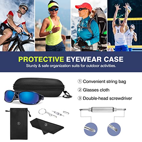 MoKo Semi Hard Shell Sunglasses Case with Accessories