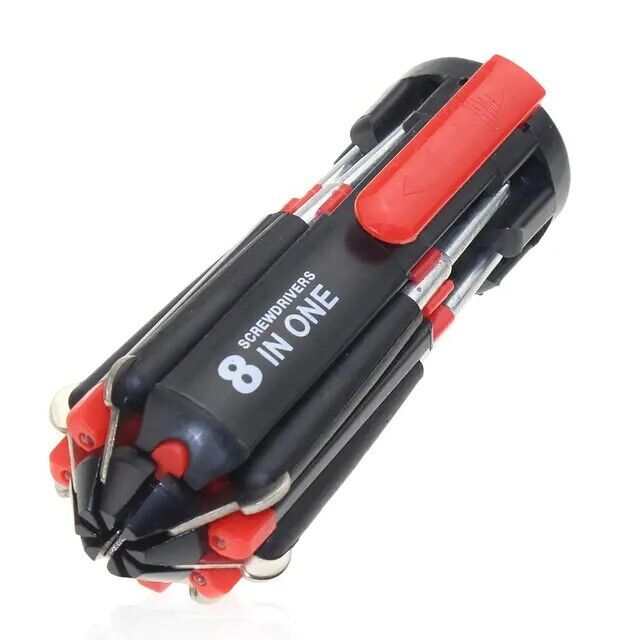 8 in 1 Multi-Functional Screwdriver W/ 6 LED Torch Flash Light Repair Tool TOP
