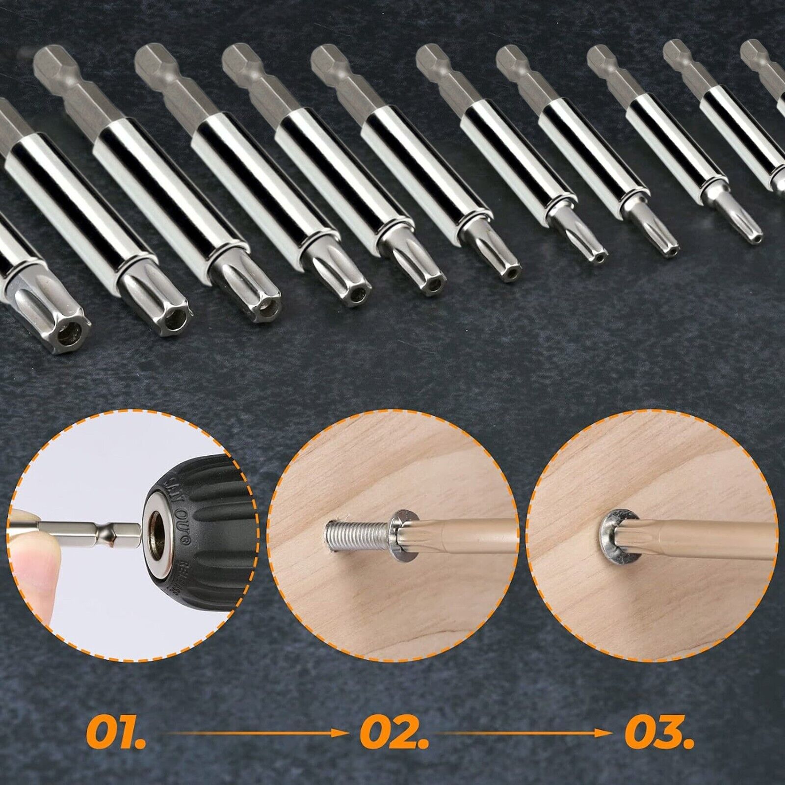 34 Torx Bit Set Tamper Proof Security Torq Hex Star Spanner Tri Wing Screwdriver