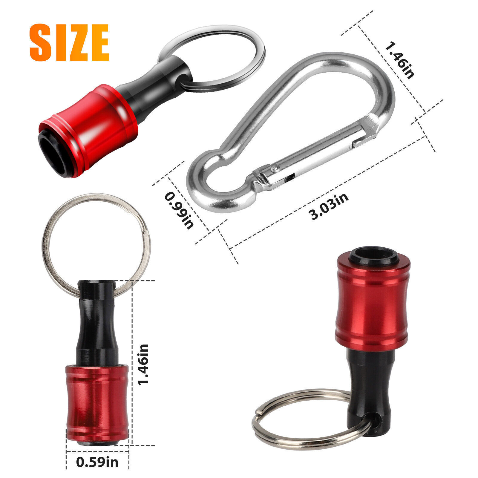 1/4" Hex Shank Quick Release Keychain Screwdriver Drill Bit Holder Bit Set Lots