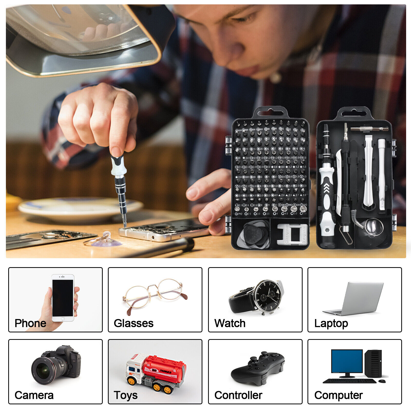 115 in 1 Precision Screwdriver Set Computer Laptop Repair Tool Kit Magnetic Bit