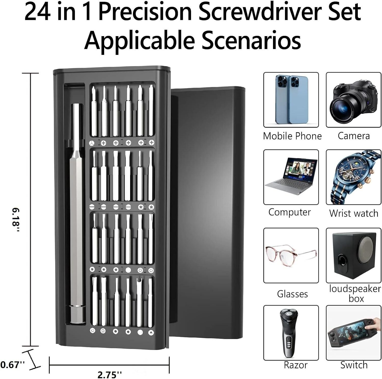 24 in 1 Magnetic Precision Screwdriver Set Computer Pc Phone Repair Fix Tool K**