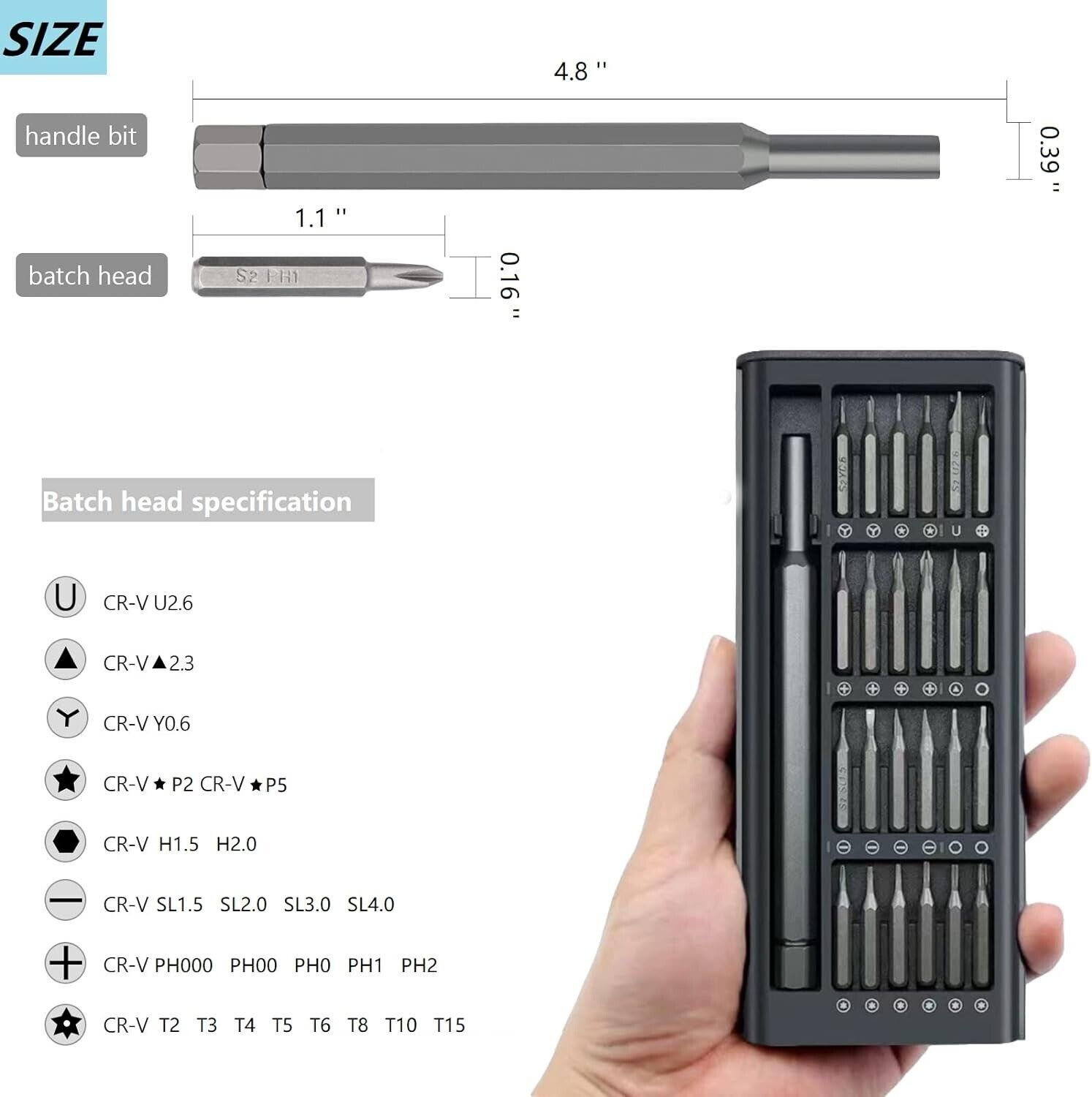 24 in 1 Magnetic Precision Screwdriver Set Computer Pc Phone Repair Fix Tool K**