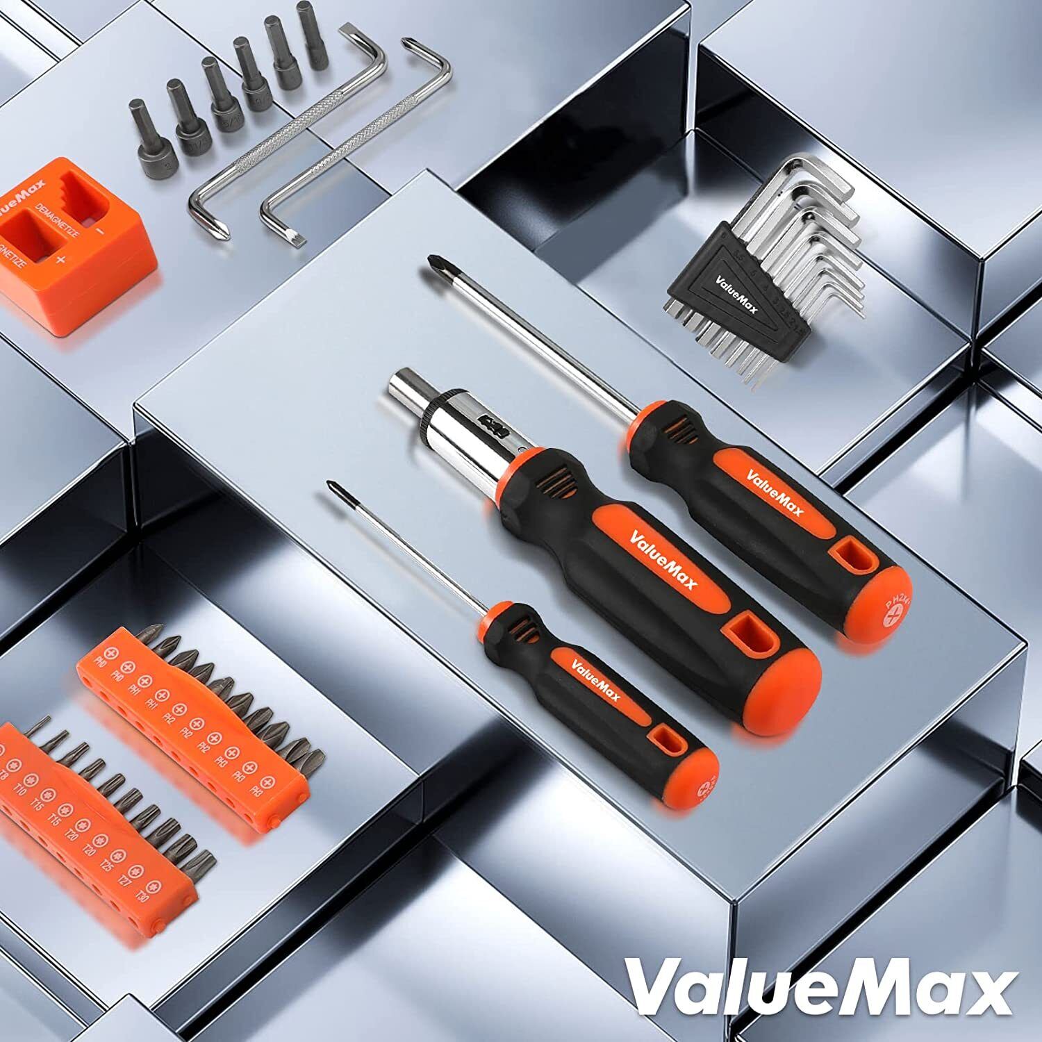 126PC Magnetic Screwdriver Set w/Plastic Racking Organize ‎Chrome Vanadium Steel