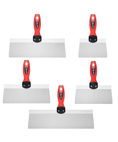 Bates- Putty Knife Set, 5 Pack, Stainless Steel, 14", 12", 10", 8", 6", Putty Knives, Drywall Knife Set, Putty Knife Scraper, Spackle Knife Set, Scraper Tool, Paint Scraper Tool, Drywall Knifes Set