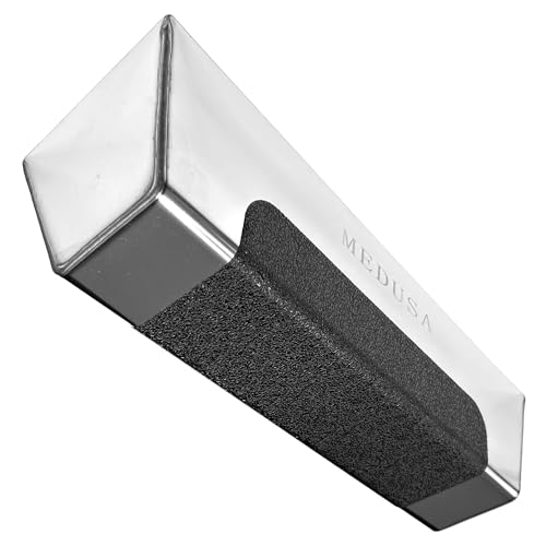 Medusa, 12" Professional Grade Heli-Arc Welded Stainless Steal Drywall Taping Mud Pan with Non Slip Grip, Easy Clean, Perfect for All Knives 12' And Under, Durable, and Built to Last