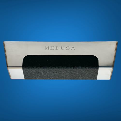 Medusa, 12" Professional Grade Heli-Arc Welded Stainless Steal Drywall Taping Mud Pan with Non Slip Grip, Easy Clean, Perfect for All Knives 12' And Under, Durable, and Built to Last