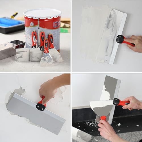 Bates- Drywall Knife Set, 6pcs, Drywall Tools Finishing, Drywall Mud Pan, Spackle Tool, Drywall Finishing Tools, Drywall Mud Tools, Putty Knife Set, Putty Knives, Putty Knife Scraper, Drywall Pan