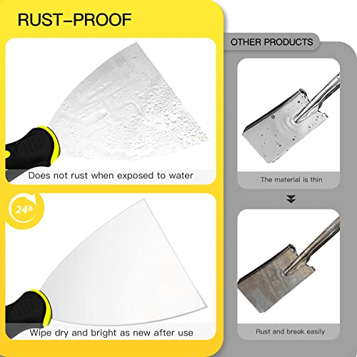 Putty Knife Scrapers, 1.5 Inch Spackle Knife, Metal Scraper Tool for Drywall Finishing, Plaster Scraping, Decals, and Wallpaper