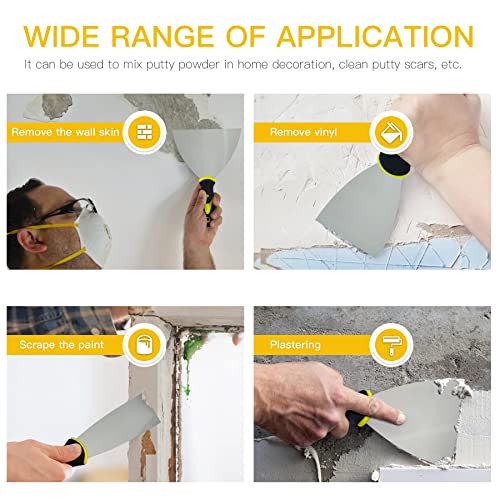 Putty Knife Scrapers, 1.5 Inch Spackle Knife, Metal Scraper Tool for Drywall Finishing, Plaster Scraping, Decals, and Wallpaper