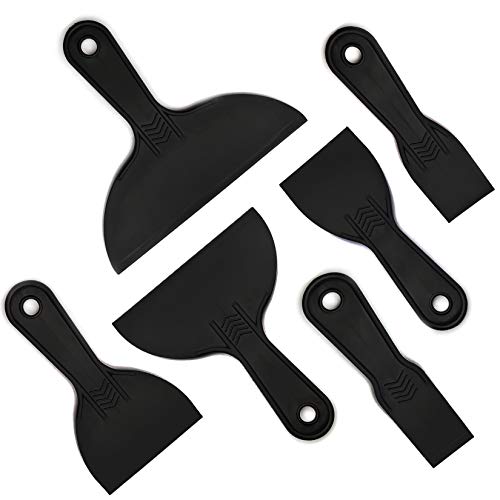 YOUYIDUN-6Pcs Plastic Putty Knife Set,Putty Spatula Drywall Patch Scraper Knives, Wallpaper Paint Scraper Spatula for Wall Spackling Patching Painting Spreading Drywall Spackle Mud,1.5" 2" 3" 4" 6" 8"