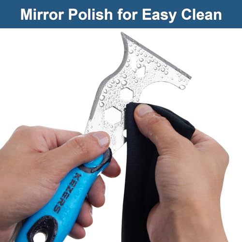 KEZERS 13-In-1 Painter’s Tool, Stainless Steel Putty Knife Scraper, Paint Scraper Tool for Painting & Wood with Metal Hammer End, Multi-Use Drywall Paint Stripper Tool for Scraping Paint & Caulk