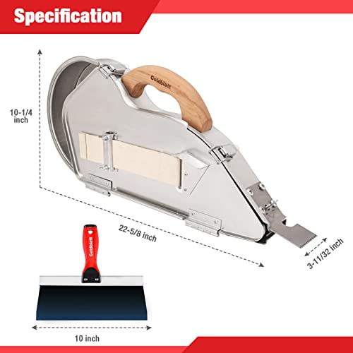 Goldblatt Banjo Tape Set Drywall Taping Tools with 10" Blue Steel Taping Knife, Lightweight & Comfortable Use for Finishing and Patching