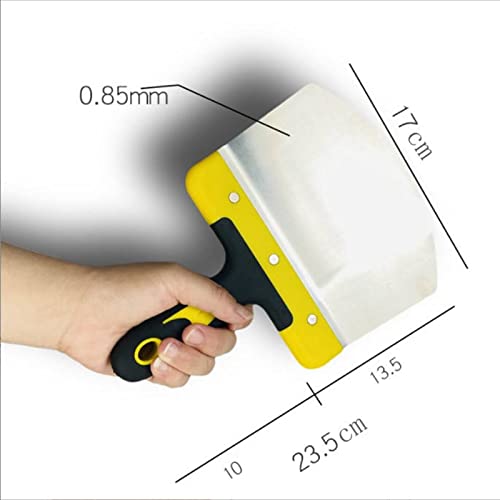 Stainless Steel Bucket Scoop, Arc-shape Shovel Putty Knife Scraper Hand Tool for Drywall Finishing