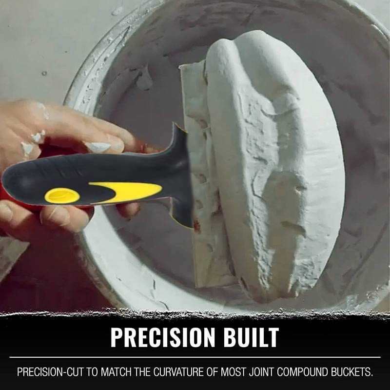 Stainless Steel Bucket Scoop, Arc-shape Shovel Putty Knife Scraper Hand Tool for Drywall Finishing