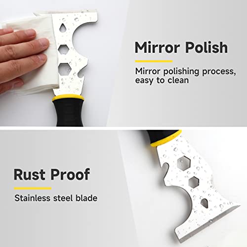 3Pcs Putty Knife, 2" 4" Spackle Knife Set Stainless Steel 15-in-1 Painters Scraper Wallpaper Scraper Tool for Repairing Drywall, Removing Wallpaper, Applying Putty, Plaster, Cement, Adhesive