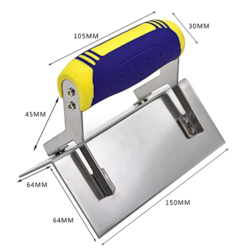 Stainless Steel Corner Trowel 2 PC (Inside & Outside) Drywall Corner Knife Set Concrete Plastering Bricklaying Finishing Tool Kit