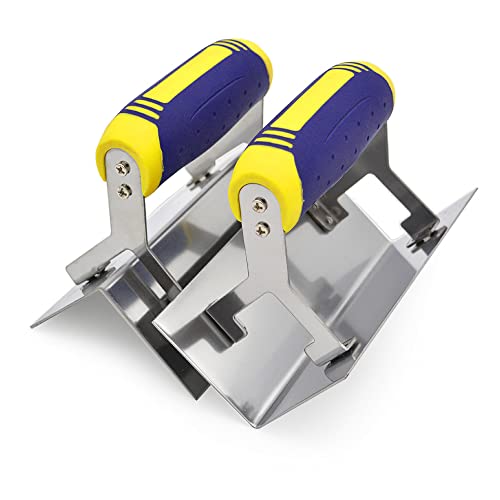 Stainless Steel Corner Trowel 2 PC (Inside & Outside) Drywall Corner Knife Set Concrete Plastering Bricklaying Finishing Tool Kit
