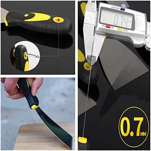 SXBBSMC Putty Knife, Spackle Knives, 2 Piece Metal Steel Drywall Tools with Soft Rubber Handle Scraper Trowel, Used for Drywall, Paint, Wallpaper, Wall Putty Remover Tool Set(2inch, 4inch Wide)