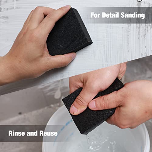 Goldblatt 7-Piece Drywall Hand Tool Kit, with 4 Pieces Plastic Taping Knife Set, 1 Piece Blue Steel Taping Knife, Mud Pad and Sanding Sponge, Perfect for Quick Drywall Finishing and Patching