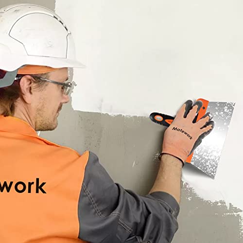 MATEWORK Putty knife,9 Piece Stainless Steel Paint Scraper Tool Set,With Taping Knife Tool for Repairing Drywall, Removing Wallpaper, Applying Putty, Plaster, Cement, Adhesive