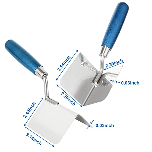 DAJAVE 2 Pack Drywall Corner Tool Set, 3 Inch Drywall Outside Corner Knife and Inside Corner Knife, with Soft Grip Handle, Stainless Steel Outside Inside Corner Drywall Tool