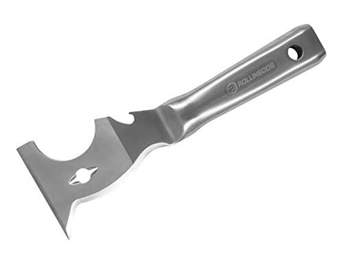 ROLLINGDOG 10 in 1 Painter's Tool - 420 Stainless Steel Mirror Polished One Piece Blade And Laser Engraved Handle,3 inch Multifunction Putty Knife Drywall Paint Scraper