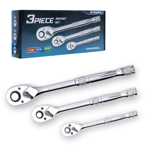 3-Piece Ratchet Wrench Set with Metal Handle