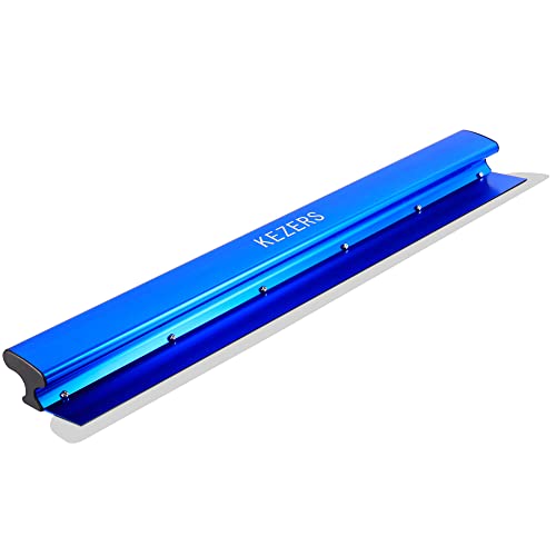 KEZERS 32" /80 cm Skimming Blade, 0.3mm Stainless Steel Blade, Smoothing & Knockdown Drywall Knife, Extruded Aluminum, Durable Wall-Board, High-Impact End Caps