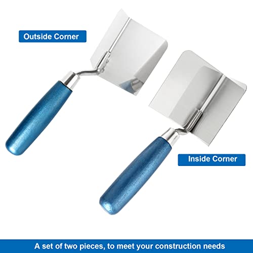 DAJAVE 2 Pack Drywall Corner Tool Set, 3 Inch Drywall Outside Corner Knife and Inside Corner Knife, with Soft Grip Handle, Stainless Steel Outside Inside Corner Drywall Tool