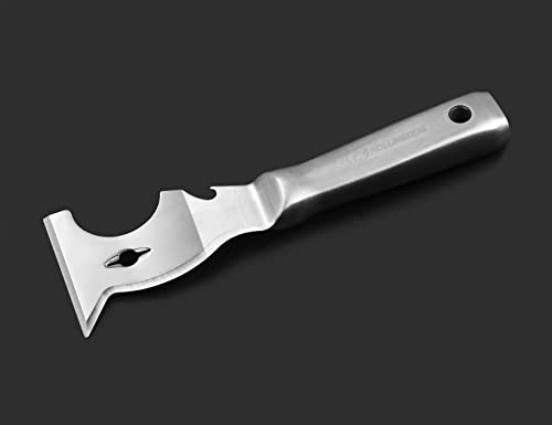 ROLLINGDOG 10 in 1 Painter's Tool - 420 Stainless Steel Mirror Polished One Piece Blade And Laser Engraved Handle,3 inch Multifunction Putty Knife Drywall Paint Scraper