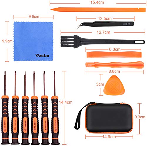 Vastar 17Pcs Triwing Screwdriver Set for Nintendo - Professional Repair Kit with S2 Steel