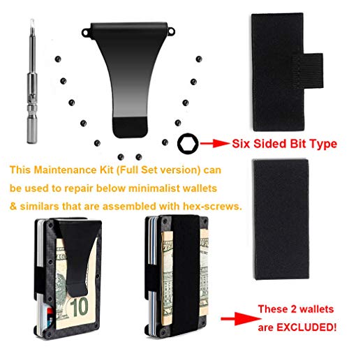 RFID Metal Wallet Repair Kit with Black Screws