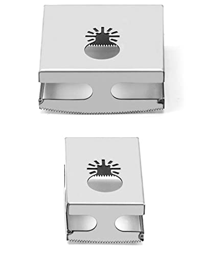 QWORK Square Slot Cutter, 2 Pcs Steel Sleeve Slotting Knife Square Rectangular Milling Cutter Engraving, One Step Hole Cutting Tool for Carving Milling Sheetrock/Wood/Drywall/Voltage Box