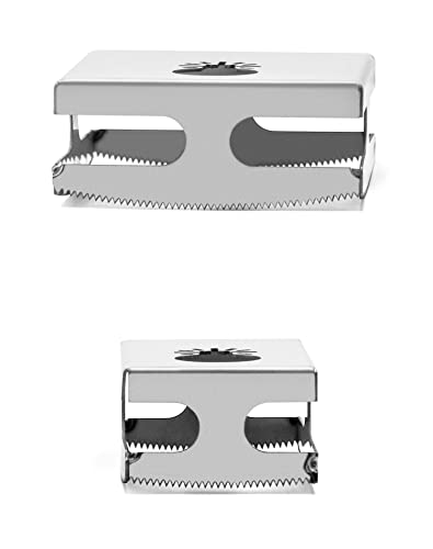 QWORK Square Slot Cutter, 2 Pcs Steel Sleeve Slotting Knife Square Rectangular Milling Cutter Engraving, One Step Hole Cutting Tool for Carving Milling Sheetrock/Wood/Drywall/Voltage Box