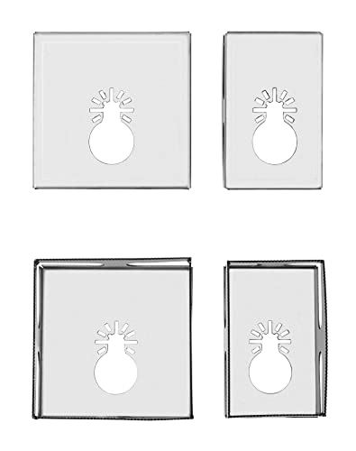 QWORK Square Slot Cutter, 2 Pcs Steel Sleeve Slotting Knife Square Rectangular Milling Cutter Engraving, One Step Hole Cutting Tool for Carving Milling Sheetrock/Wood/Drywall/Voltage Box