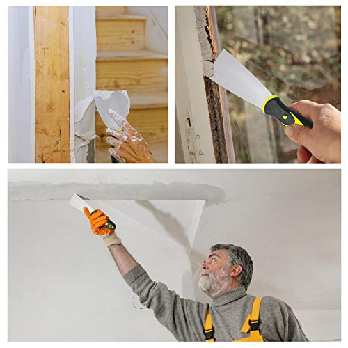 Pack of 4 Putty Knife Set, 2,3,4,5 inch Wide Spackle Putty Knives Metal Scrapers Putty Scrapers for Drywall, Putty, Decals, Wallpaper, Baking, Patching and Painting