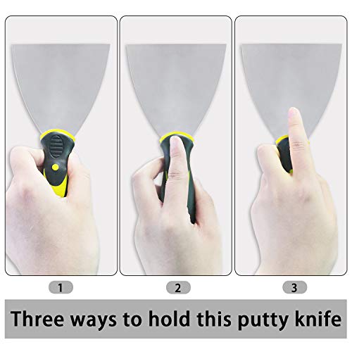 Pack of 4 Putty Knife Set, 2,3,4,5 inch Wide Spackle Putty Knives Metal Scrapers Putty Scrapers for Drywall, Putty, Decals, Wallpaper, Baking, Patching and Painting