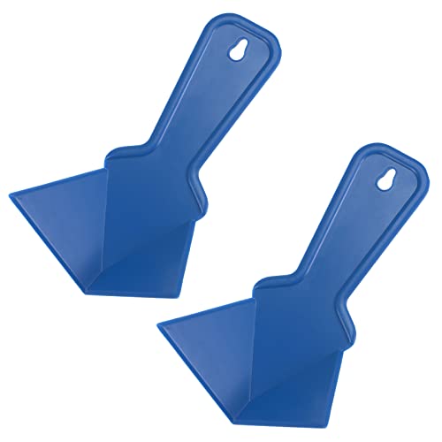 uxcell Inside Corner Trowel 4 Inch Drywall Corner Tool Plastic Corner Knife, Blue 2pcs