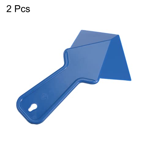 uxcell Inside Corner Trowel 4 Inch Drywall Corner Tool Plastic Corner Knife, Blue 2pcs