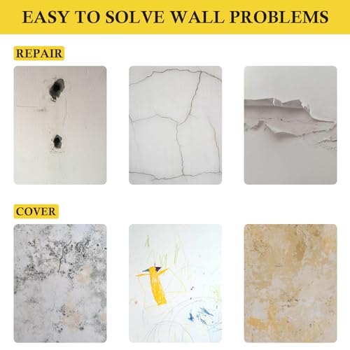 fowong Wall Repair Patch Kit Putty & Paint White, Drywall Patch Repair Kit DIY to Fix Wall Holes and Creak Damage with Putty Knife and Sanding Pad