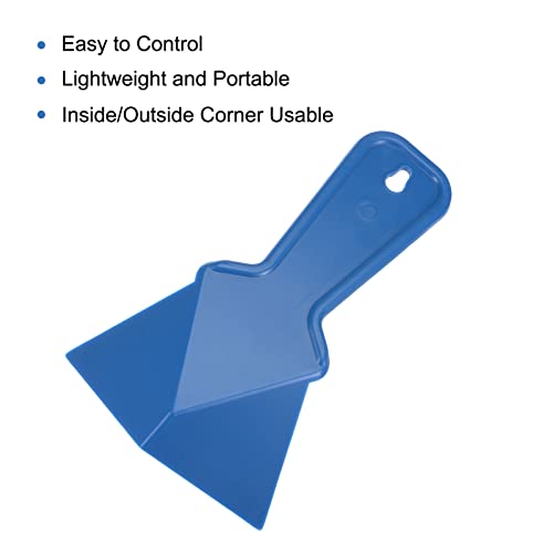 uxcell Inside Corner Trowel 4 Inch Drywall Corner Tool Plastic Corner Knife, Blue 2pcs