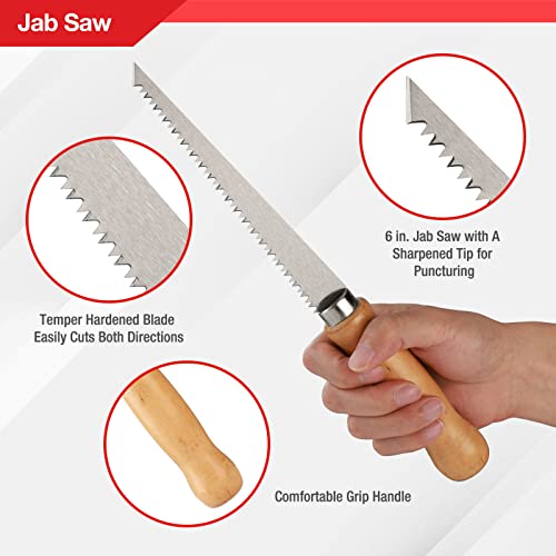 Goldblatt 17 Pieces Drywall Repair Kit, Including 14 Pieces 2/4/6/8 inch Aluminum Self Adhesive Wall Repair Patches, Jab Saw, Sanding Sponge, Putty Knife, for Drywall/Ceiling Patching, Plastering