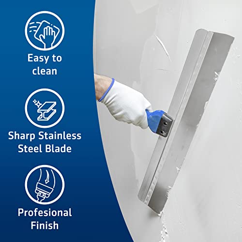 HOGARD Pro Taping Knife 24", Stainless Steel Drywall Skimming Blade, Spackle Tool for Drywall, Paint Scraper, Putty Knife, Essential Taping Tools, Espátulas Para Drywall